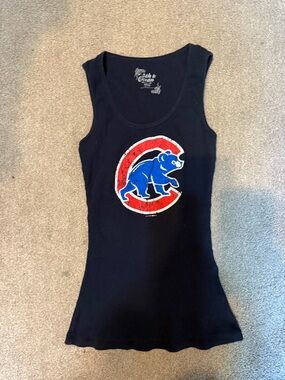 5TH & Ocean MLB Chicago Cubs Navy Blue Graphic Tank Top Size S